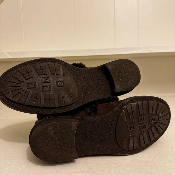 Fendi Zucca FF Logo Suede Combat Boots Size 5.5 (Euro 36.5) - Picture 5 of 12